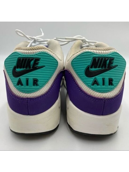 NIKE AIR MAX 90 ESSENTIAL AJ1285-103 SHOES SIZE 12 MENS WHITE BLACK JADE PURPLE main image 4